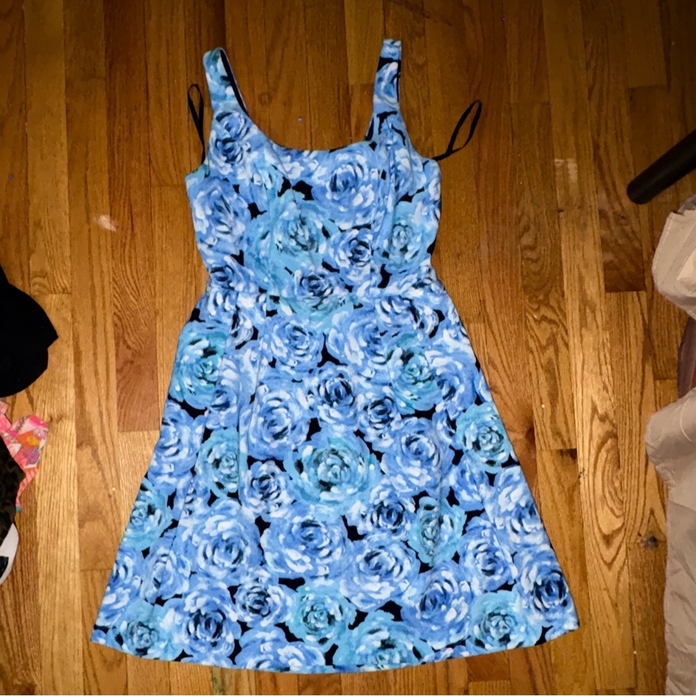 Dress Barn Blue Casual Sleeveless Mini Dress with pockets